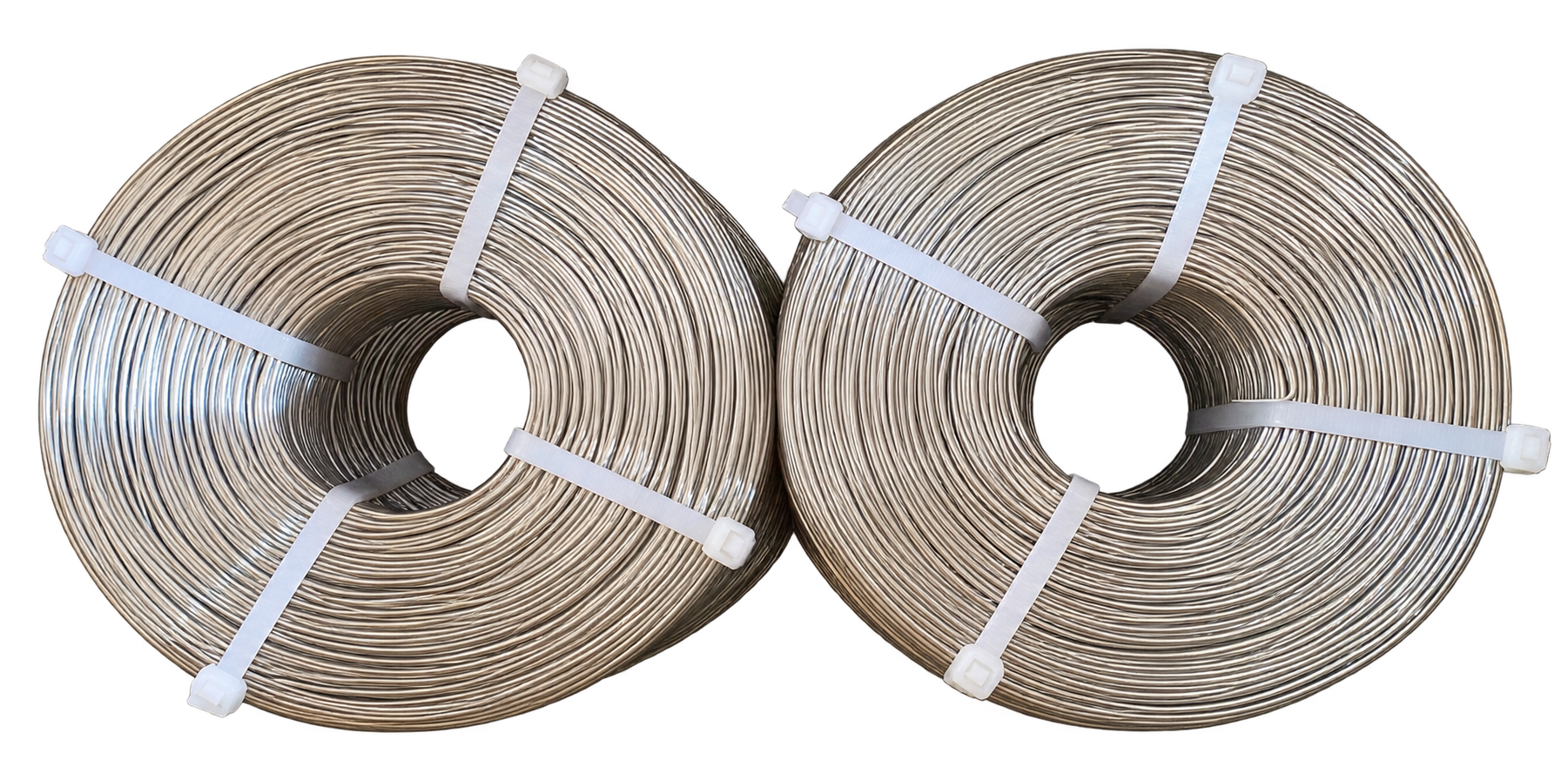 Two CPX-LW stainless-steel lashing wire coils.